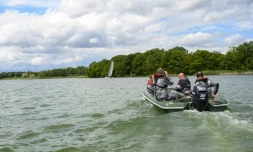 Une patrouille de l'OFB sur le lac de Madine le 2 juillet 2020