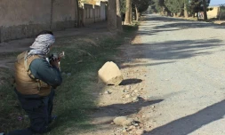 Un policier afghan le 3 octobre 2016 Ă Kunduz lors d'une nouvelle attaque des talibans