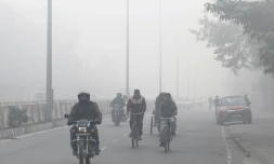 Brouillard de pollution à Amritsar en décembre 2019, en Inde
