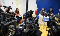 Conférence de presse de la procureure de Strasbourg Yolande Renzi et de la directrice régionale de la police judiciaire Béatrice Brun, le 28 octobre 2019 à Strasbourg, à propos de la disparition de Sophie Le Tan, dont le corps a été découvert il y a quelques jours