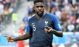 Le défenseur des Bleus inscrit le but de la victoire face à la Belgique en demi-finales du Mondial, le 10 juillet 2018 à Saint Pétersbourg