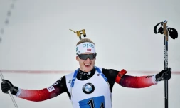 Le Norvégien Johannes Boe lors du relais 4x7,5 km à Ostersund le 6 mars 2019