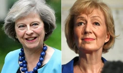 Montage réalisé le 7 juillet 2016 de portraits de Theresa May et Andrea Leadsom