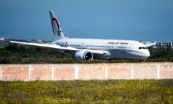 Un Boeing 787-8 de la compagnie Royal Air Maroc à l'aéroport de Benslimane au Maroc, le 2 février 2020