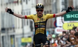 Le Danois Jonas Vingegaard, vainqueur de la 5e étape du Dauphiné, le 8 juin 2023 à Salins-Les-Bains