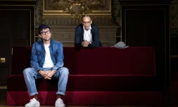 Damon Albarn et Abderrahmane Sissako au théâtre du Châtelet Tà Paris le 23 septembre 2020