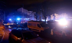 Les secours en intervention sur les lieux de l'explosion, le 15 décembre 2025 à Trévoux