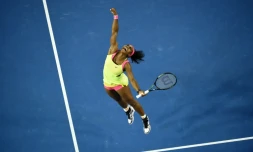 L'Américaine Serena Williams après sa victoire en finale de l'Open d'Australie de tennis le 31 janvier 2015 à Melbourne