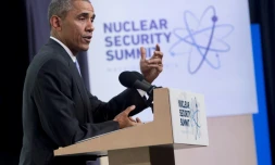 Le président des Etats-Unis Barack Obama lors d'une conférence à l'issue du sommet sur le nucléaire, à Washington le 1er avril