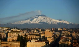 L'Etna vu de Catane, le 16 février 2017