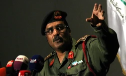 Le général Ahmed al-Mesmari, porte-parole de l?Armée nationale libyenne (ANL), à Benghazi, le 21 juin 2018
