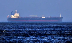 Cette photo prise le 3 août 2021 montre le pétrolier MT Mercer Street, propriété d'Israël et du Japon, au large des Émirats arabes unis