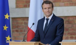Emmanuel Macron lors d'une conférence de presse avec le président bulgare à Varna le 25 août 2017