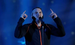 Le rappeur marseillais Jul au Zénith à Paris lors des 32e Victoires de la musique, le 10 février 2017