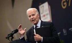 Joe Biden lors d'une conférence de presse après le G7 à Hiroshima le 21 mai 2023.