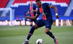 Kylian Mbappé lors d'un match amical avec le Paris Saint-Germain contre le Celtic Glasgow au Parc des Princes le 21 juillet 2020.