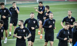 L'équipe de Croatie à l'entraînement, à Moscou, le 9 juillet 2018