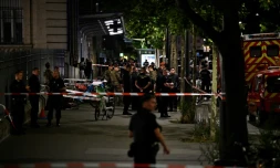 PérimÚtre de sécurité devant la gare de l'Est aprÚs l'agression au couteau d'un militaire de l'opération sentinelle, le 15 juillet 2024 à Paris