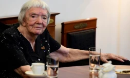 La plus ancienne militante des droits de l'homme russe et ex-dissidente soviétique Lioudmila Alexeeva, à Berlin le 30 mai 2016.