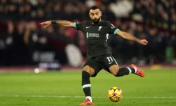 L'attaquant égyptien de Liverpool, buteur et passeur décisif lors de la large victoire sur le terrain de West Ham (5-0), le 29 décembre 2024 à Londres