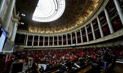 Vue générale de l'hémicycle de l'Assemblée nationale, à Paris, le 27 octobre 2025