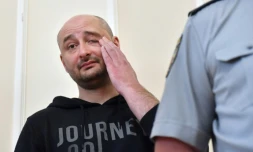 Le journaliste russe Arkadi Babtchenko lors d'une conférence de presse à Kiev, le 30 mai 2018