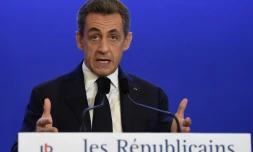 Nicolas Sarkozy s'adresse aux militants Les Républicains le 6 décembre 2015, à Paris