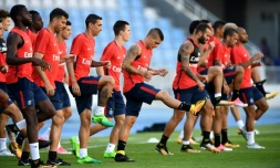Les joueurs du PSG à l'entraînement à Tanger, à la veille du Trophée des champions, le 28 juillet 2017