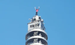Le grimpeur américain Alex Honnold après avoir grimpé la tour Taipei 101 le 25 janvier 2026