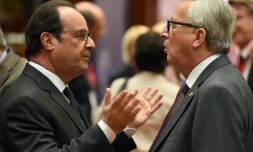 Le président Français François Hollande et le président de la Commission européenne Jean-Claude Juncker à Bruxelles, le 28 juin 2016