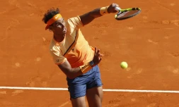 L'Espagnol Rafael Nadal face au Britannique Andy Murray en demi-finale du Masters 1000 de Monte-Carlo, le 16 avril 2016