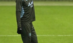 Erling Haaland, le buteur de Manchester City, à l'entraînement à la veille du match contre le PSG en Ligue des champions le 21 janvier 2025 au Parc des Princes