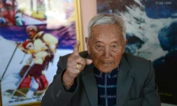 Le montagnard népalais Min Bahadur Sherchan le 10 février 2017 à Katmandou