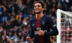 Le milieu du PSG Adrien Rabiot buteur contre Amiens au Parc des Princes, le 20 octobre 2018