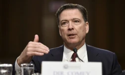 L'ex-directeur du FBI James Comey lors de son audition au Sénat américain, le 8 juin 2017 à Washington