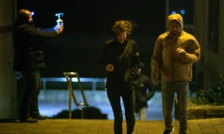 Dans une rue de Quiberon (Morbihan), lors de la tempête Alex, le 1er octobre 2020