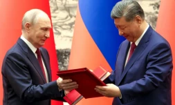 Vladimir Poutine et Xi Jinping à Pékin le 20 mai 2026