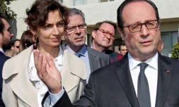 François Hollande et Audrey Azoulay à Hyeres, le 16 mars 2017