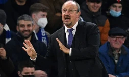 Le manager espagnol d'Everton, Rafael Benitez, pendant le match de Premier League entre Chelsea et Everton à Stamford Bridge à Londres, le 16 décembre 2021