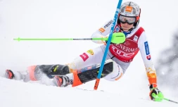 La Slovaque Petra Vlhova, lors de la 1ère manche du slalom de Kranjska Gora (Slovènie), comptant pour la Coupe du monde, le 9 janvier 2022