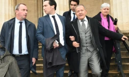 Alain Thurin, ex-infirmier de Liliane Bettencourt, à la sortie du palais de justice le 5 octobre 2015 à Bordeaux