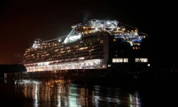 Le paquebot Diamond Princess, en quarantaine dans le port japonais de Yokohama, le 16 février 2020