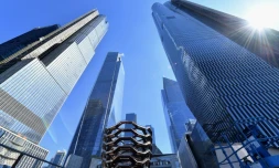 Une vue de l'ensemble des Hudson Yards, le nouveau quartier à l'ouest de Manhattan qui doit ouvrir vendredi après près de sept ans de construction