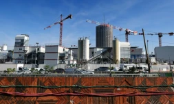 Le site en surface du chantier du prolongement du RER E à la porte Maillot, à Paris, le 6 septembre 2021