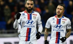 Alexandre Lacazette et Memphis Depay, deux des buteurs face à Nancy, le 8 février 2017 au Parc OL