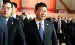 Le président chinois  Xi Jinping à son arrivée à la session plénière de la conférence sur le climat le 30 novembre 2015 au Bourget