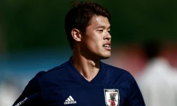 Hiroki Sakai, pilier de la défense du Japon, ici lors d'un entraînement au camp de base de sa sélection à Kazan, le 14 juin 2018