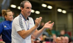 Alain Portes, alors sélectionneur de l'équipe de France féminine de handball, le 14 décembre 2015 à Kolding au Danemark