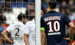 L'attaquant du PSG Zlatan Ibrahimovic lors du match de Ligue 1 face à Caen, le 16 avril 2016 au Parc des Princes