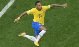 L'attaquant brésilien Neymar, buteur face aux Mexique, à Samara, le 2 juillet 2018